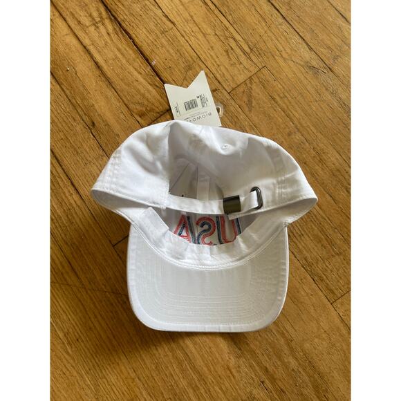 NWT Bioworld White Baseball Cap with Embroidered USA Logo - Picture 4 of 4